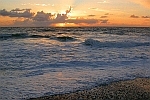 Solnedgang over hav